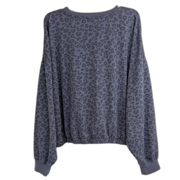 Z Supply Sweater Women's Large Purple Leopard Print Pullover Long Sleeve Top - Picture 2 of 2